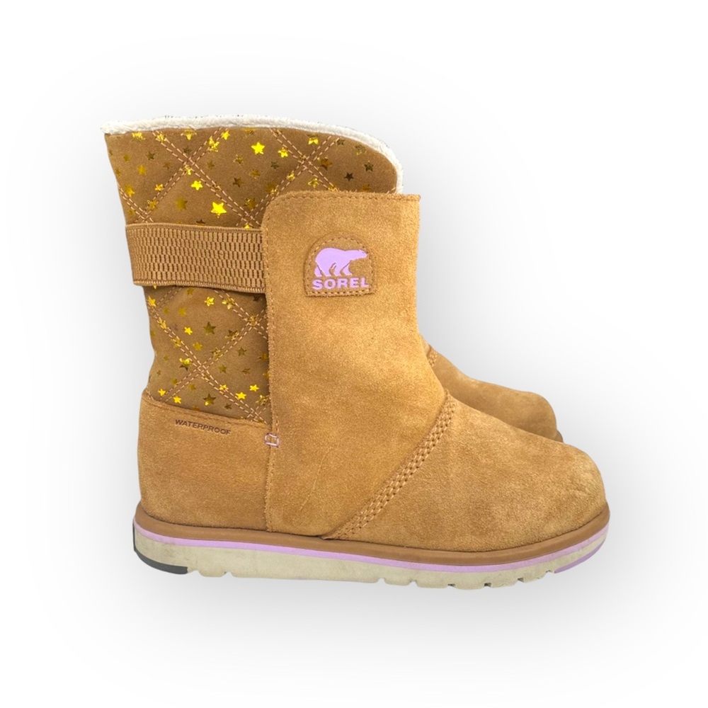Sorel ✪ Rylee Star Waterproof Suede Fleece Lined Boot ✪ Elk Tan ✪ 37 EU 6.5M 7M - Picture 2 of 16